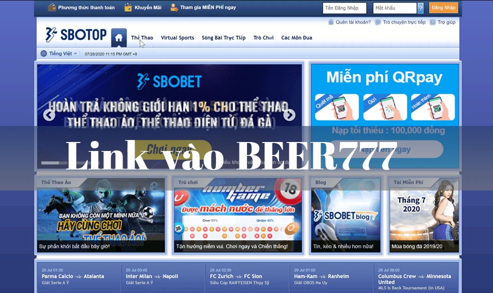 Nha cai Beer777 Sbobet uy tin